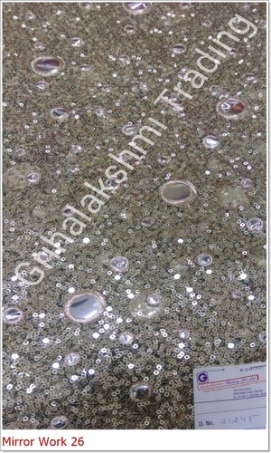 Elegant Mirror Work Fabric