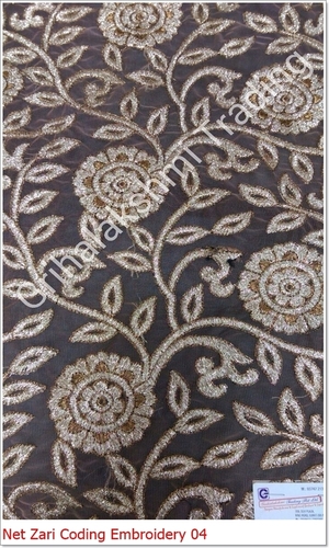 Net Zari Coding Embroidery Fabric