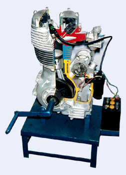 SCOTER ENGINE CUT MODEL - Metal Alloys, Variable Size, Silver | Handle Driven, Educational Tool, Cut-Away View, Durable Model