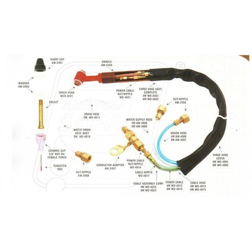 ARGON ARC WELDING TORCH WATER COOLED WCD / 400 / 4 M