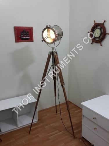 NAUTICAL HOLLYWOOD MARINE SPOT S EARCHLIGHT STUDIO FLOOR LAMP WITH TRIPOD STAND