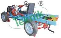 Rear Wheel Drive Car Chassis - 4 Stroke 4 Cylinder Petrol Engine, Actual Cut Section Model For Engineering Education
