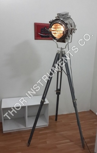 Vintage Stage Spotlight Tripod Studio Floor Lamp Wooden Tripod Interior Decor