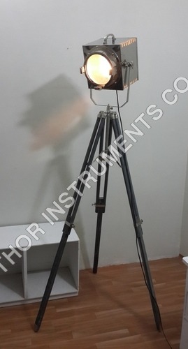 Theater Search Light Lamp With Grey Tripod Spot Light Lamp Vintage Lamp