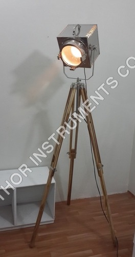 Vintage Designer Floor Lamp Search Light with Teak Wood Tripod