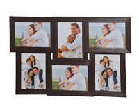 Multiple Photo Frame - Plastic, 4x6 Inch , Sturdy Design, Flawless Finish, Appealing Brown Look