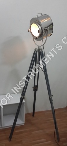 Beautiful Vintage Chrome Spotlight with Grey Tripod Home Decorative Search light