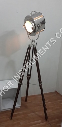 Nautical Spotlight Floor Lamp Theater Search Light & brown Tripod