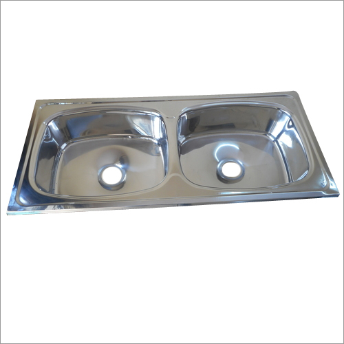 Double Bowl Straight Sink - Material: Stainless Steel