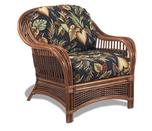 Felicia Arm Chair - Cane, 22x22x32 inches, Brown, Cushion Included | Comfortable Seating, Stylish Design, Durable