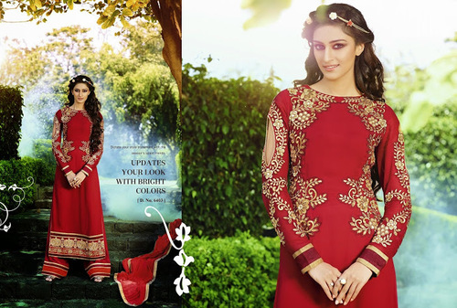 Red Readymade Anarkali Salwar Kameez
