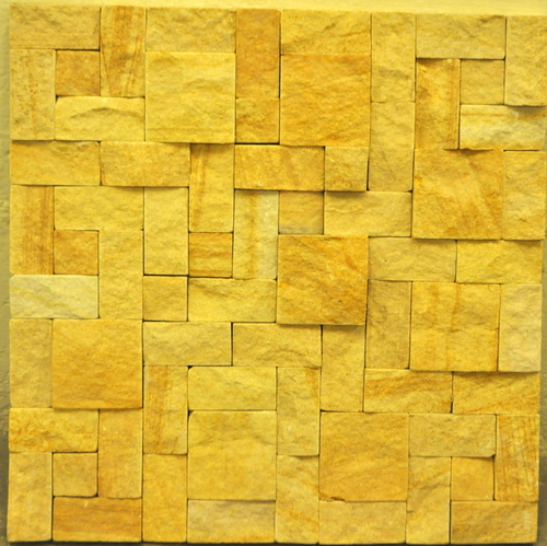 Mosaic Tile - Sandstone, 12x12 Inch, Yellow, 10mm Thick | Durable, Versatile, Easy Install, Matte Finish, Unique Design