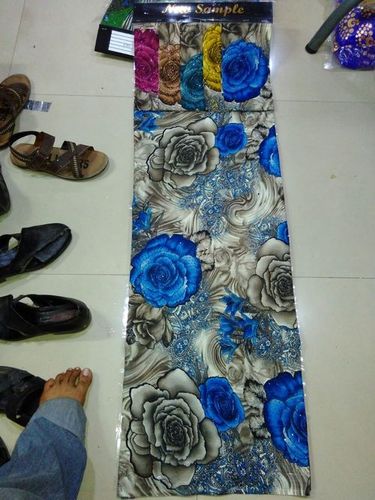 Poly leon all over print with heramoti work 58"