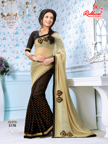 Designer Plain Saree
