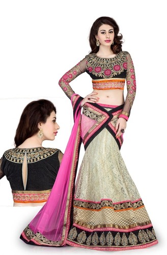 Vivacious Off White Net Bollywood Lehenga Choli