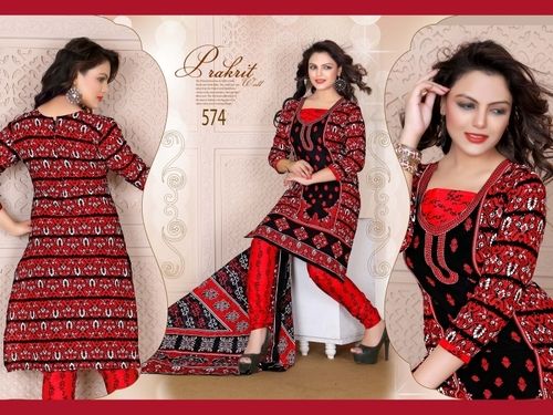 Red Designer Salwar Kameez Fabric