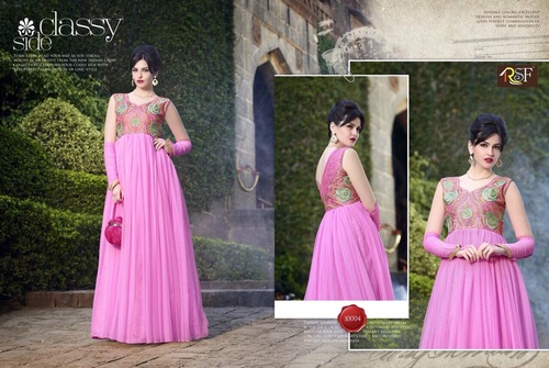 pink color gown