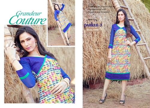 blue and yellow kurtis