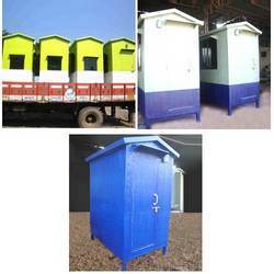 Eco Portable Security Cabin - Fiberglass Customizable Dimensions Blue Color | Gable Roof Double-Glazed Windows Single Door Durable Finish Concealed Wiring