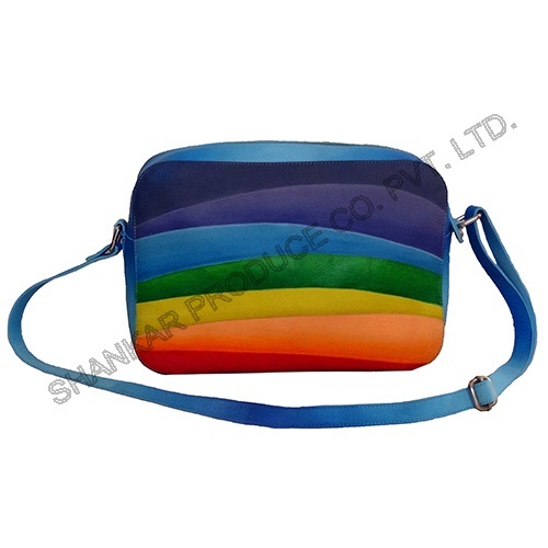 Hand Painted Leather Sling Shoulder Bag