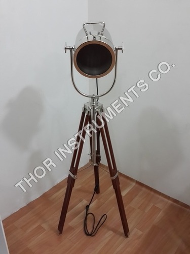 Fox Searchlight Photography Studio Nautical Chrome Finish Spot light Wood Tripod