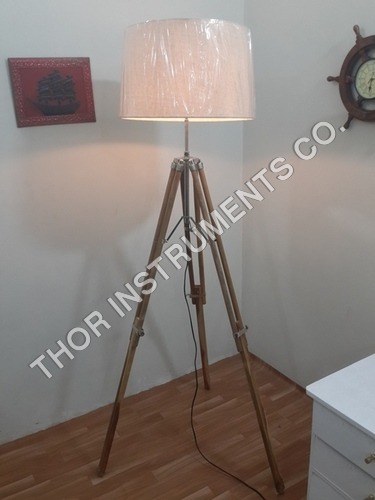 CLASSIC Handmade Tripod FLOOR Shade LAMP antique look light marine  lamp 