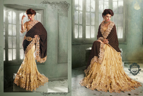 Yellow Evening Party Wear Saree