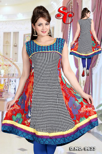 Washable Designer Anarkali Viscose Kurtis