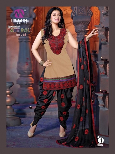 Ayesha Takiya Super Hit Beige Black Patiyala Suit