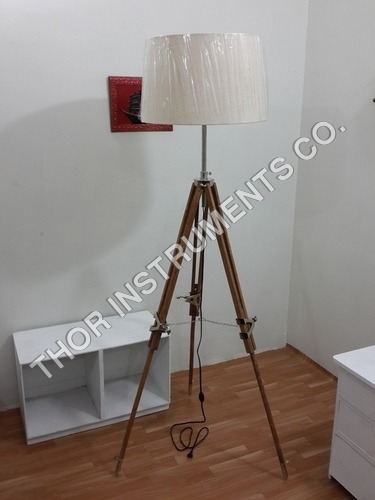 CLASSIC Handmade Tripod FLOOR Shade LAMP antique look light marine vintage lamp