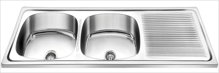 Double Bowl with Single Drainer
