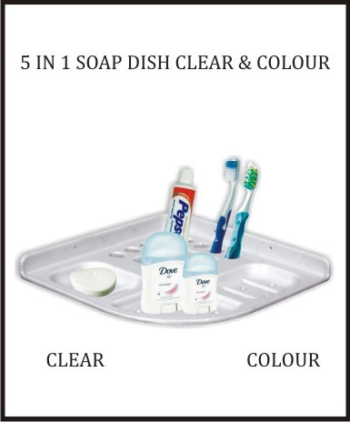 5 in 1 Soap Dish Clear & Colour