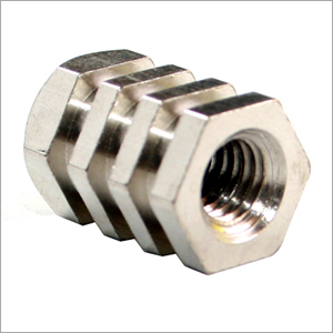 Brass Hex Molding Inserts Nickel Plated