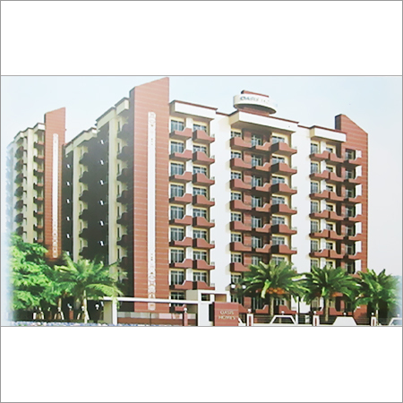 Oasis Homes Grater Noida - Concrete Apartment Complex, Brown | Spacious Flats, 5-10 Floors, Parking Available