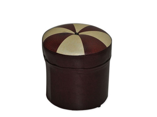 Round Stool Brown - PU Foam Seat, Wood Frame, Variable Size | Lightweight, Durable, Modern Design