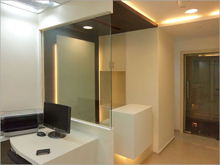 Office Interior Design Service - Modern Aesthetic with Glass and Wood Materials | Customizable Space Optimization, LED Lighting, Enhanced Functionality