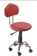 Cafeteria Chairs - Vinyl and Metal, 17"x17"x36", Red | Adjustable Height, Mobile Base, Ergonomic Design