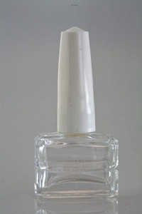 Clear Glass Nail Enamel Bottle With Cap