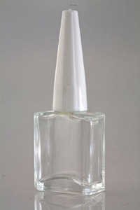 Empty Clear Glass Nail Paint Bottle