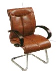 Executive Chairs - Leather Metal, 30"x28"x40", Brown, Chrome Base | Ergonomic Design, Lumbar Support, Adjustable Height