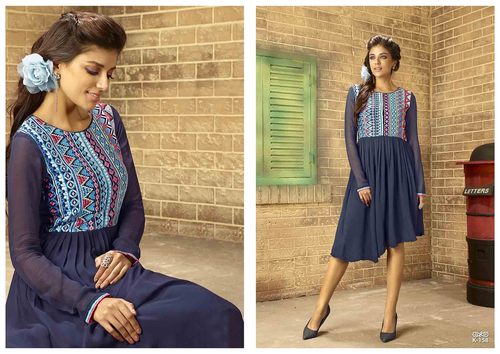 BLUE PARTY WEAR KURTI