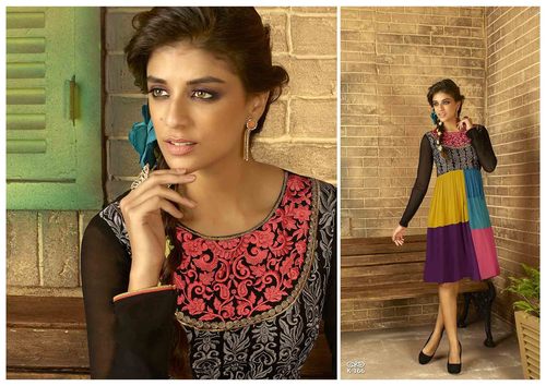 MULTI COLOUR EMBROIDERED KURTI