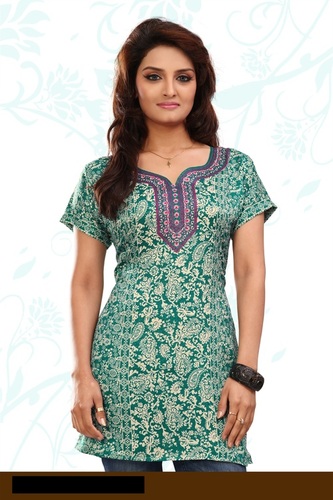 Casual Wear Kurti - French Jacquard Fabric, Sizes 38-42, Green | Lightweight, Elegant Design, Slick Sewing, Impeccable Fit