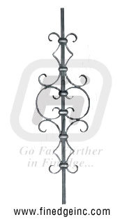 Wrought Iron Decorative Panel - Wrought Iron, 840x230 mm, Black Base 12x12 mm | Elegant Design, Durable, Easy Installation