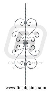 Wrought Iron Decorative Panel - Wrought Iron 840x270mm, 12x12mm Base | Elegant Design, Powder Coated, Weather Resistant