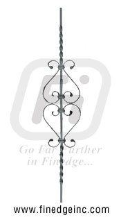 Wrought Iron Decorative Panel - Wrought Iron, 840x160 mm, Black Finish | Elegant Design, Durable, Easy Installation