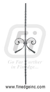 Wrought Iron Decorative Panel - Wrought Iron 840x220mm, 12x12mm Base, Weather Resistant, Elegant Design