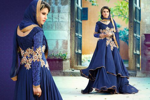 Super Wedding Crystal Suits with Deep Blue