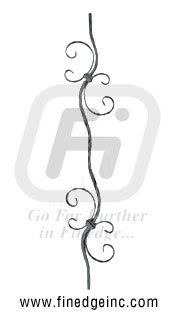 Wrought Iron Decorative Panel - Wrought Iron 12x890mm Black, Elegant Design, Durable Material, Easy Installation