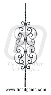 Wrought Iron Decorative Panel - Wrought Iron 840x240mm Black, Elegant Design, Durable, Easy Installation